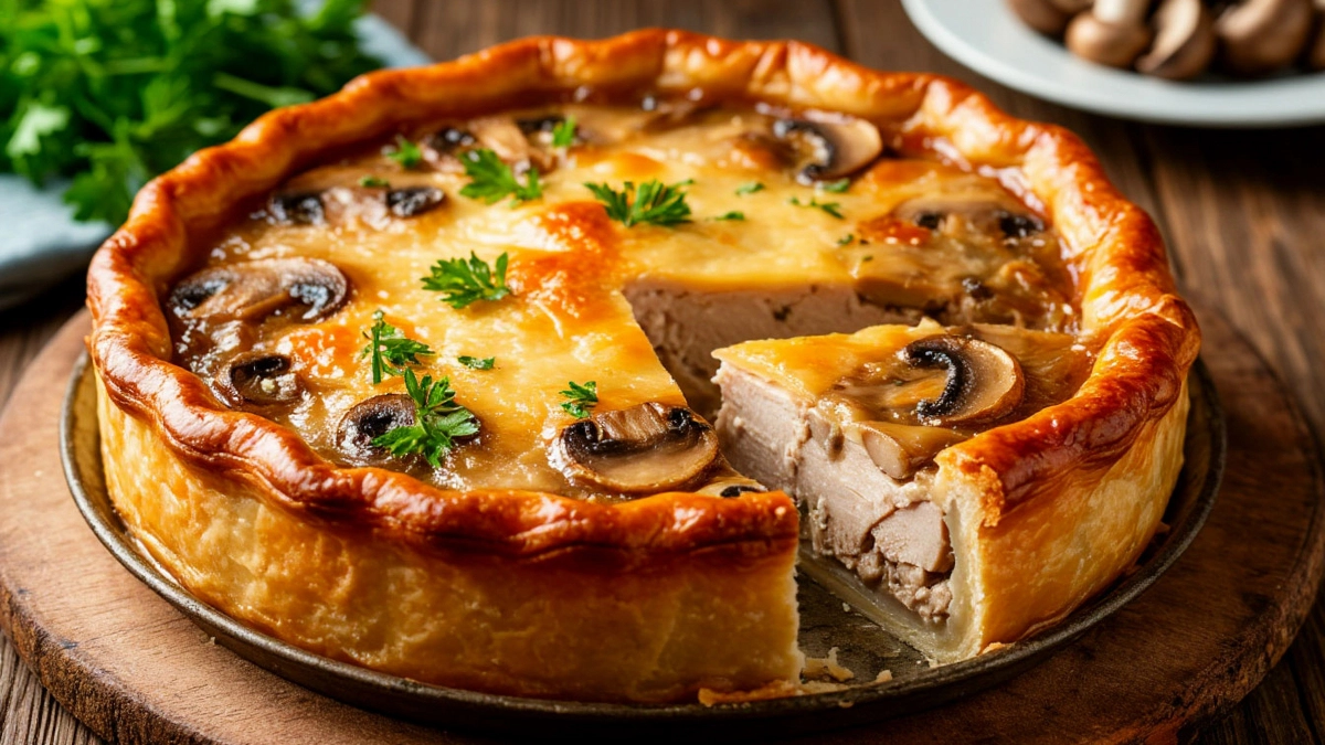 Заливной пирог с курицей и грибами: этот ужин разлетается быстрее, чем вы успеете налить чай