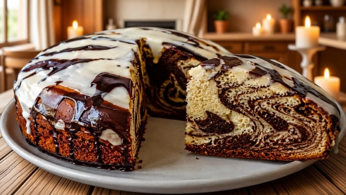 Пирог-торт «Зебра» из 80-х: сметана, какао, крем из сгущёнки — вкус детства