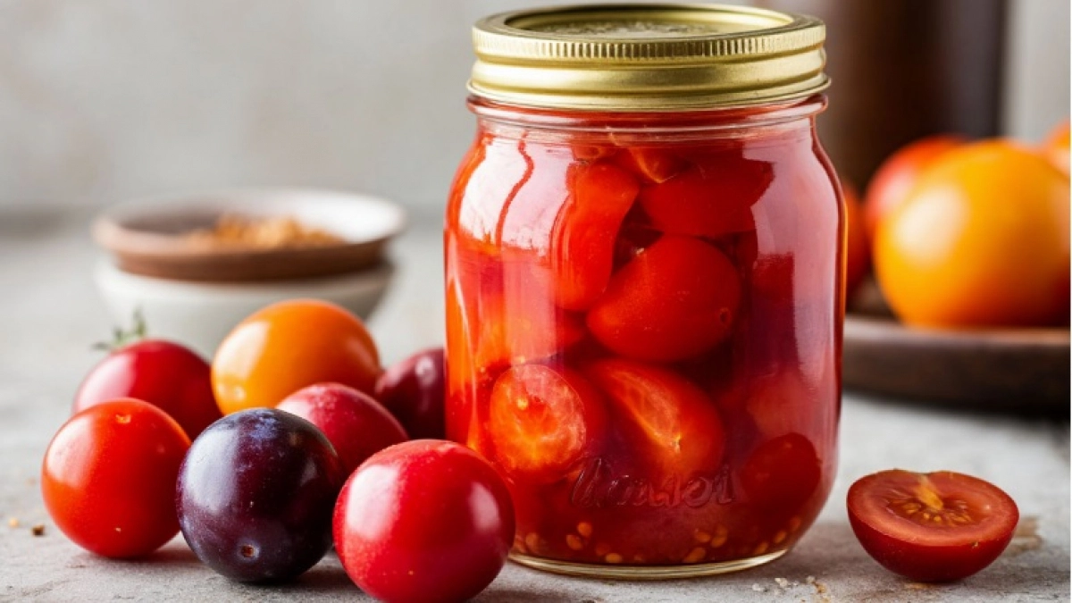 Помидоры со сливами на зиму: пикантный вкус, который все хвалят