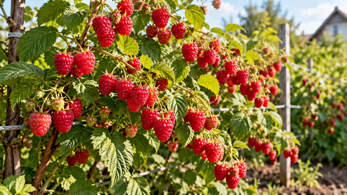 Обрезаю малину по методу Мичурина: превращаю лысые кусты в ягодное дерево — ветки гнутся от крупных ягод всё лето